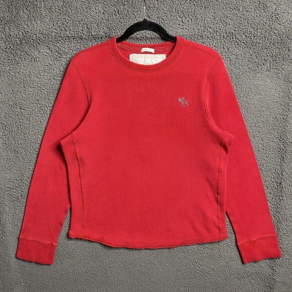 Vintage Abercrombie & Fitch Shirt Mens XL Red Muscle Fit Thermal Sweater Y2K - Picture 16 of 16